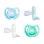 Ultra-Light Silicone Pacifier, 0-6 Months, Symmetrical One-Piece Design